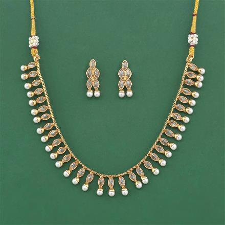 Antique Moti Necklace Set With Gold Plating