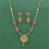 Antique Temple Necklace Set With Matte Gold Plating