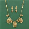 Antique Temple Necklace Set With Matte Gold Plating