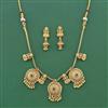Antique Temple Necklace Set With Matte Gold Plating