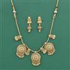 Antique Temple Necklace Set With Matte Gold Plating