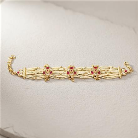 Antique Moti Bracelet With Carat Gold Plating