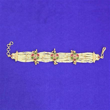 Antique Moti Bracelet With Carat Gold Plating