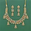 Antique Moti Necklace Set With Matte Gold Plating