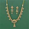 Antique Moti Necklace Set With Matte Gold Plating
