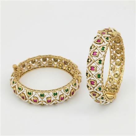 Antique Openable Bangles With Matte Gold Plating