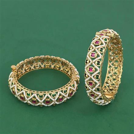 Antique Openable Bangles With Matte Gold Plating