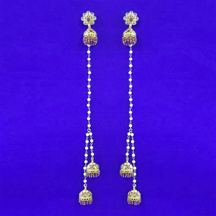 Antique Kashmiri Jhumki With Mehndi Plating