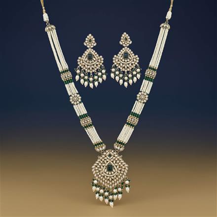 Antique Moti Pendant Set With Mehndi Plating