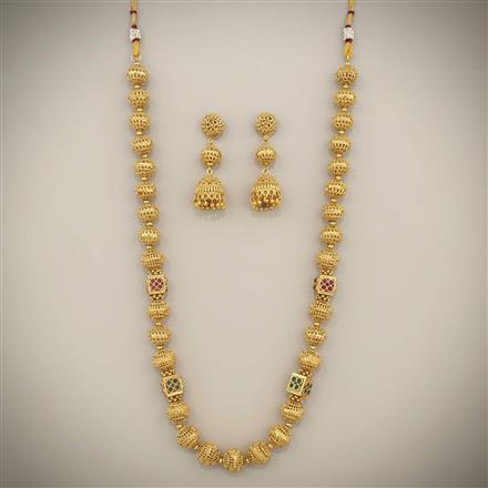 Antique Mala Necklace Set With Gold Plating
