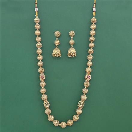 Antique Mala Necklace Set With Gold Plating