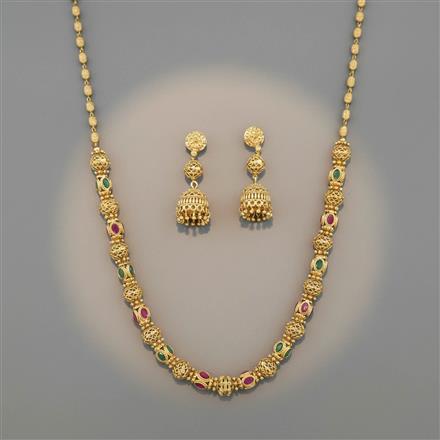 Antique Mala Necklace Set With Gold Plating
