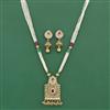 Antique Moti Pendant Set With Matte Gold Plating