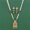 Antique Moti Pendant Set With Matte Gold Plating