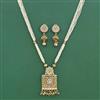 Antique Moti Pendant Set With Matte Gold Plating
