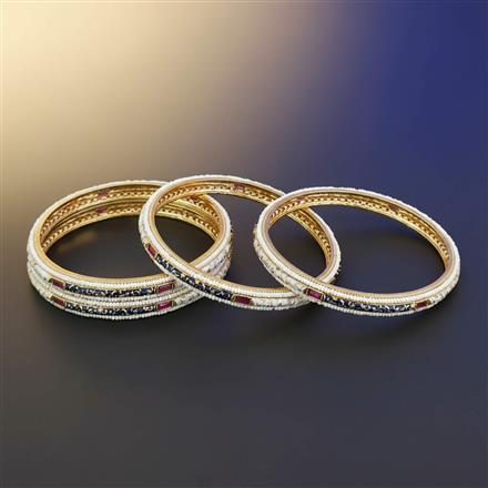 Antique Moti Bangles With Matte Gold Plating