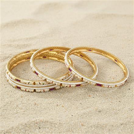 Antique Moti Bangles With Matte Gold Plating