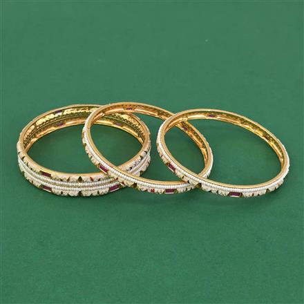Antique Moti Bangles With Matte Gold Plating