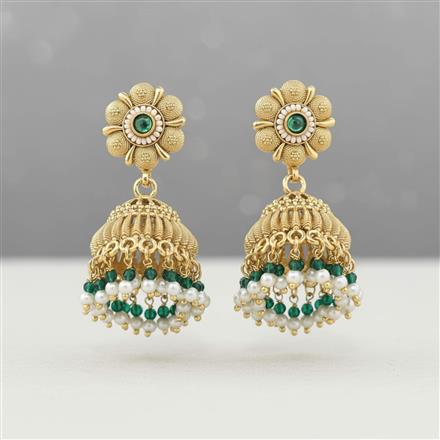 Antique Jhumki With Matte Gold Plating