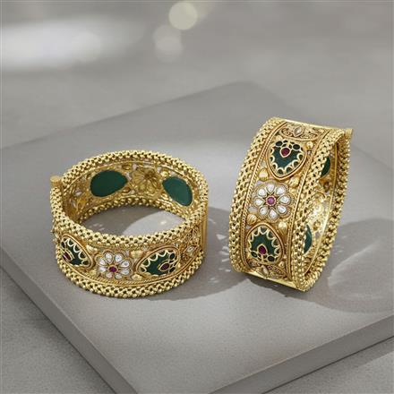 Antique Openable Bangles With Matte Gold Plating