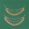 Antique Moti Ear Chain With Matte Gold Plating