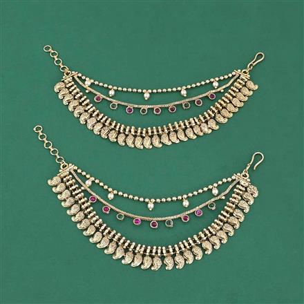 Antique Moti Ear Chain With Gold Plating