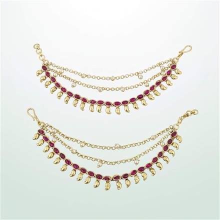 Antique Moti Ear Chain With Gold Plating