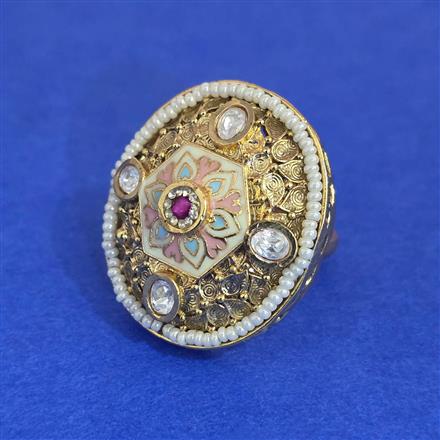 Antique Adjustable Ring with Gold Plating