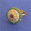 Antique Adjustable Ring With Matte Gold Plating