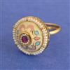 Antique Adjustable Ring With Matte Gold Plating