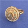 Antique Adjustable Ring With Matte Gold Plating