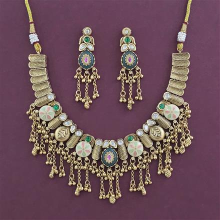 Antique Heritage Necklace With Matte Gold Plating