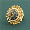 Antique Adjustable Ring With Matte Gold Plating