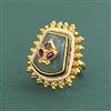 Antique Adjustable Ring With Matte Gold Plating