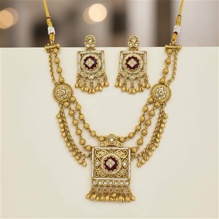 Antique Choker Necklace Set With Gold Plating