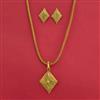 Antique Plain Gold Pendant Set With Gold Plating