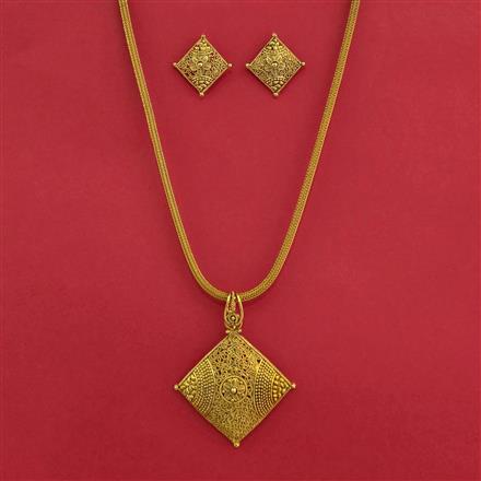 Antique Plain Gold Pendant Set With Gold Plating