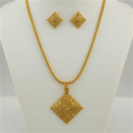 Antique Plain Gold Pendant Set With Gold Plating