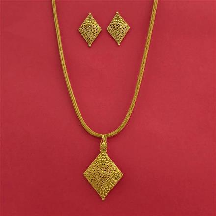 Antique Plain Gold Pendant Set With Gold Plating