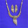 Antique Moti Necklace Set With Matte Gold Plating