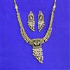 Antique Moti Necklace Set With Matte Gold Plating