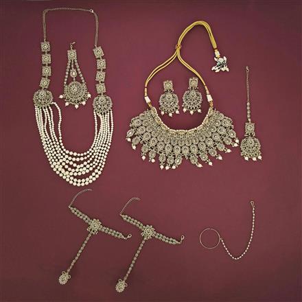 Antique Moti Bridal Sets With Mehndi Plating