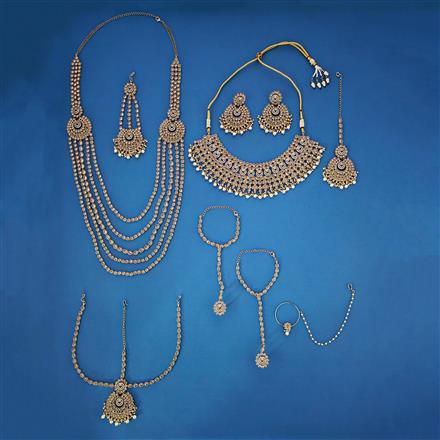 Antique Moti Bridal Sets With Mehndi Plating