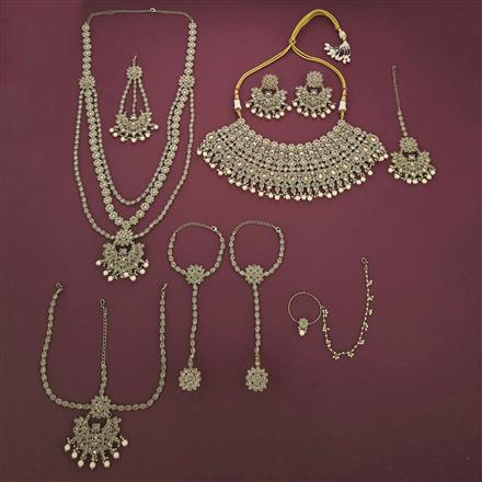 Antique Moti Bridal Sets With Mehndi Plating