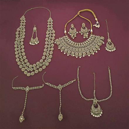 Antique Moti Bridal Sets With Mehndi Plating