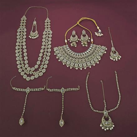 Antique Moti Bridal Sets With Mehndi Plating