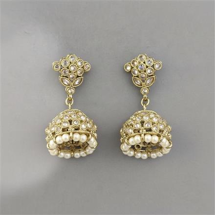 Antique Jhumki With Mehndi Plating