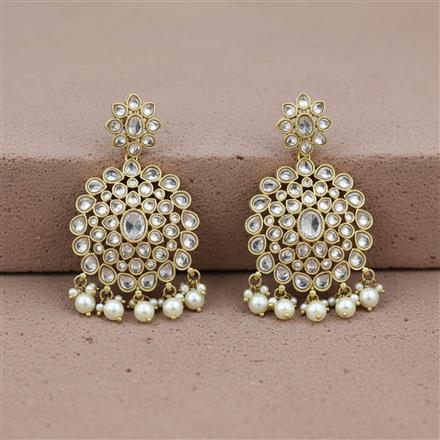 Antique Moti Earring With Mehndi Plating