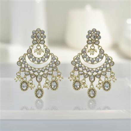 Antique Moti Earring With Mehndi Plating