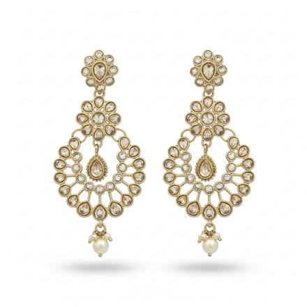 Antique Moti Earring With Mehndi Plating